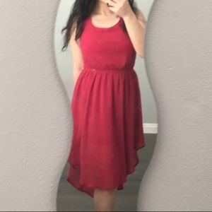 Burgundy Flowy Dress w/ Cutout at Back Size Small